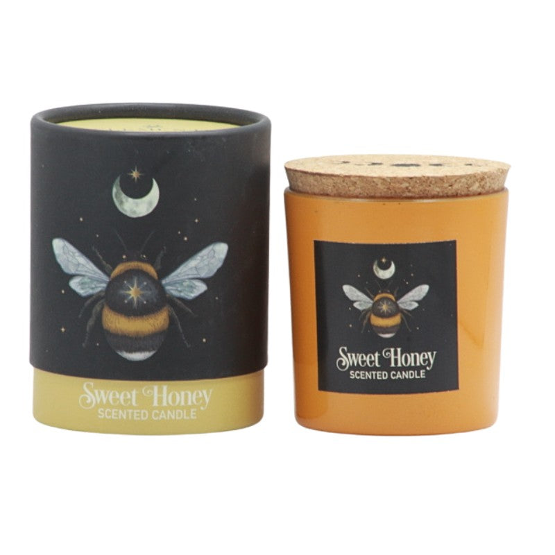Lunar Bee Scented Candle next to  Gift Box 120gm