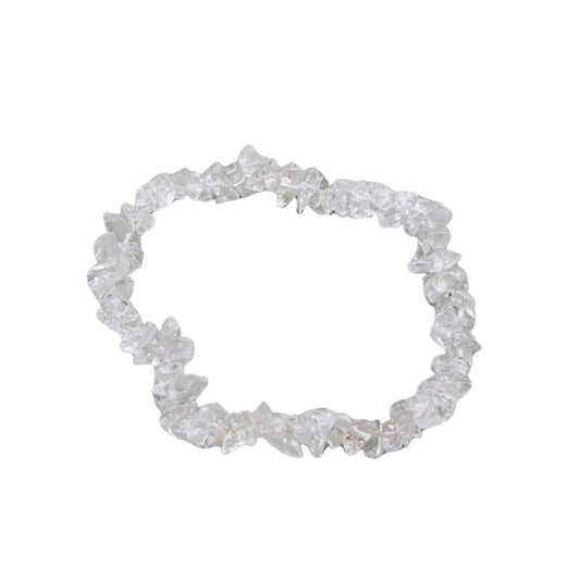 Clear crystal bracelet on a white background