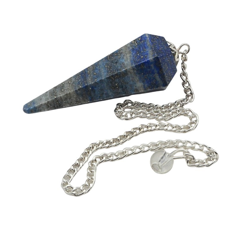 Lapis Lazuli Faceted Crystal Pendulum