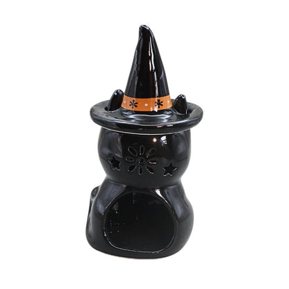 Frightful Folk Black Cat Ceramic Oil Burner