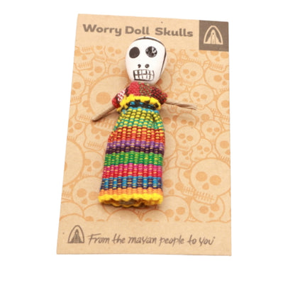 Guatemalan skull worry doll 