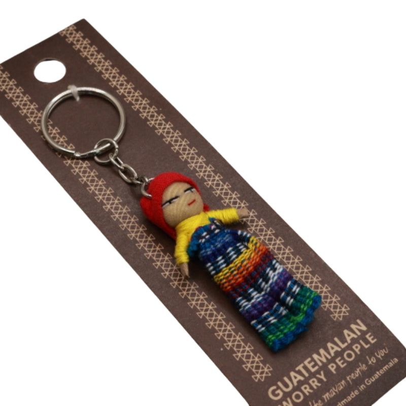 guatemalan worry doll key ring