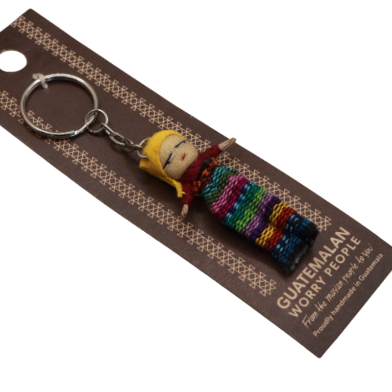 guatemalan worry doll key ring