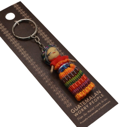 guatemalan worry doll key ring