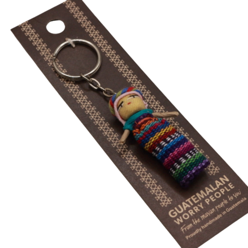 guatemalan worry doll key ring