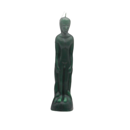 Green candle in the  shape of a naked male