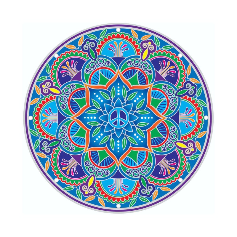 Colorful mandala design on a white background