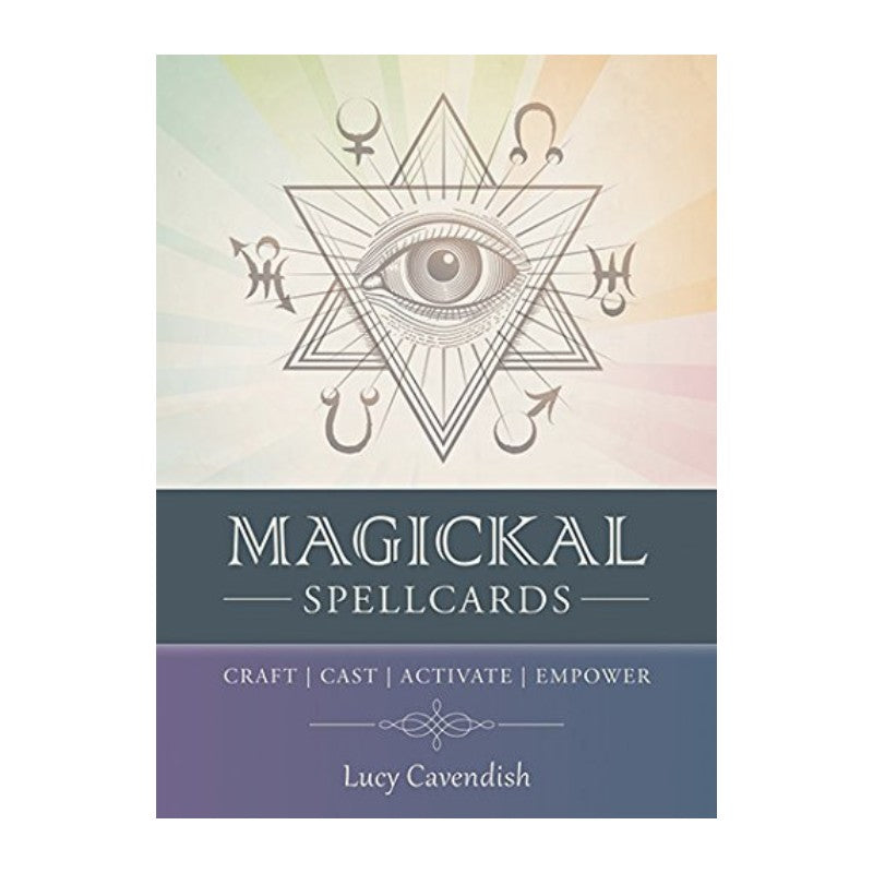 card deck cover of 'Magickal Spellcards' with mystical symbols and design.