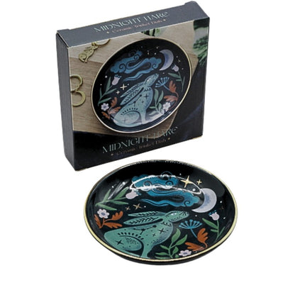 box sitting behind the Midnight Hare Trinket Dish  