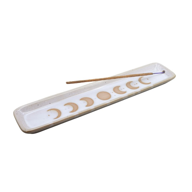 Moon Phase Ceramic Incense Stick Holder / Ash Catcher