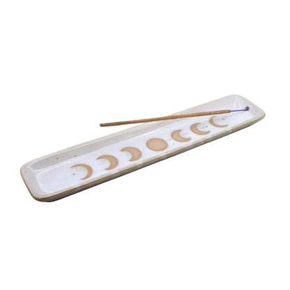 Moon Phase Ceramic Incense Stick Holder / Ash Catcher