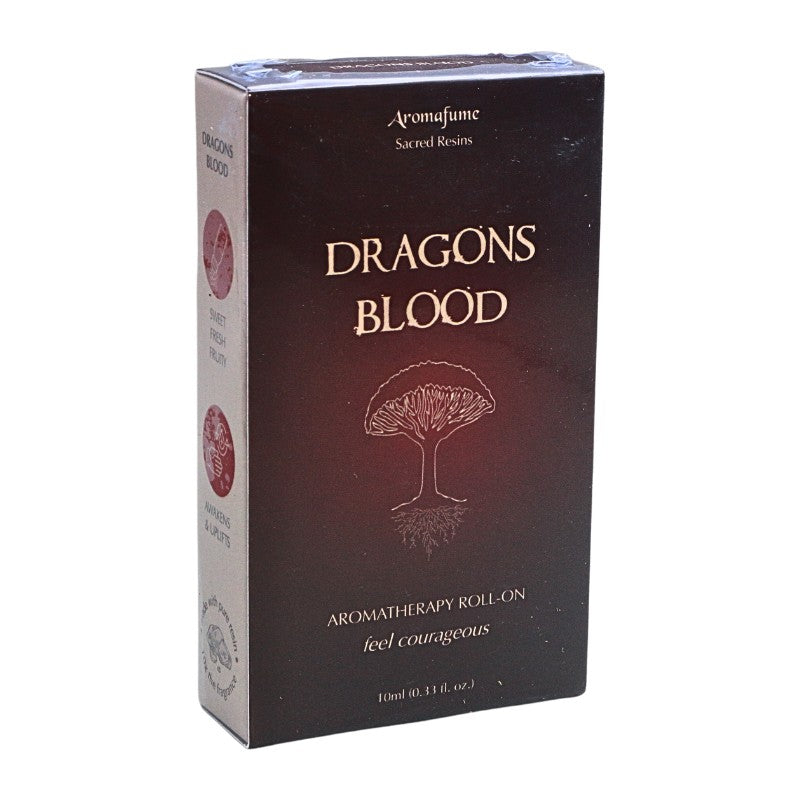 packaging box with reddish brown and white label