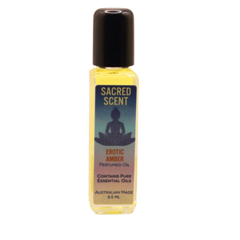 Rectangular glass bottle of Sacred Scents Perfume Oil 