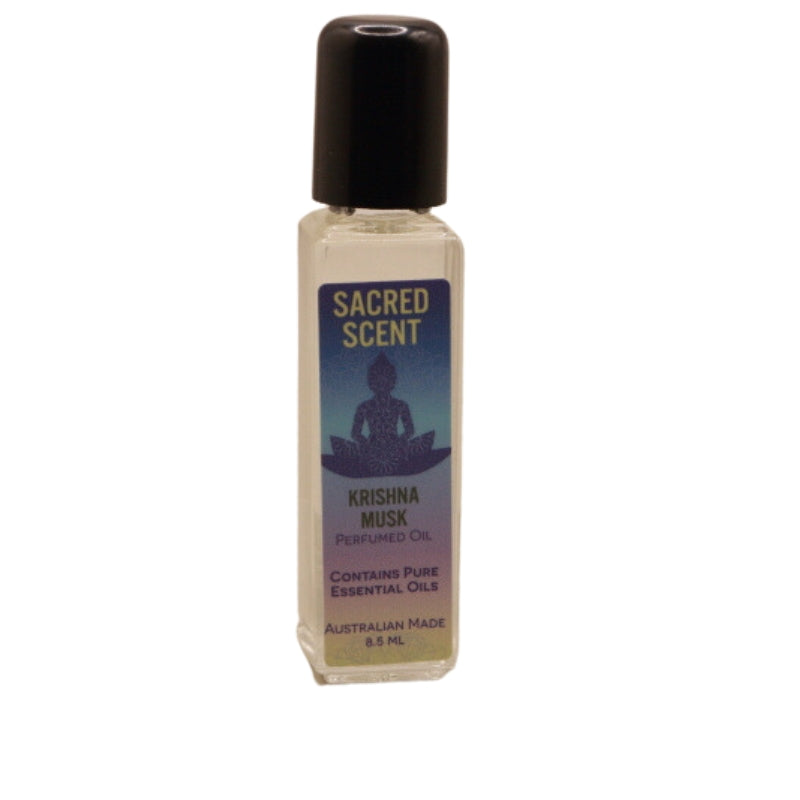 Rectangular glass bottle of Sacred Scents Perfume Oil 