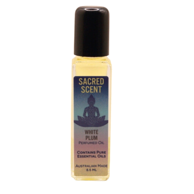 Rectangular glass bottle of Sacred Scents Perfume Oil 