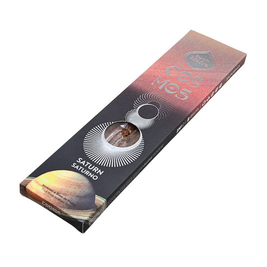 COSMos Saturn incense packaging on a white background