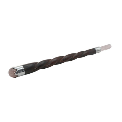 Spiral Rose Quartz and Rosewood Healing Wand