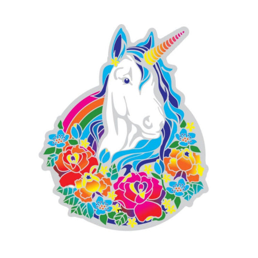 Colourful unicorn window sticker