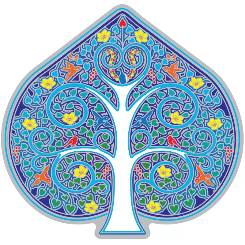 colourful window sticker of a tree