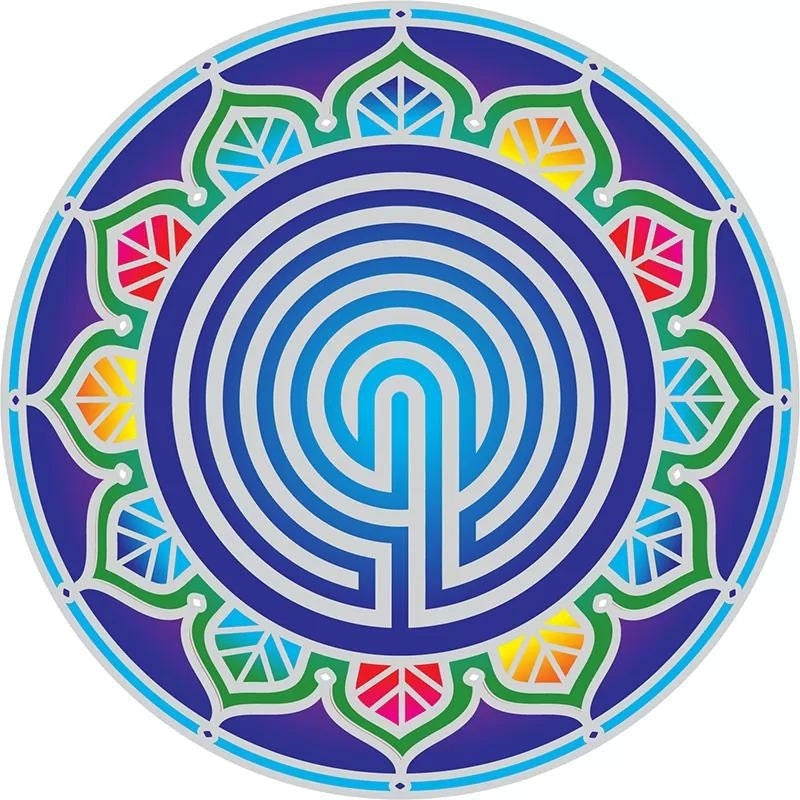 Sunseal Labyrinth Mandala Window Sticker