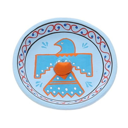 Terracotta Eagle Incense Burner- Blue