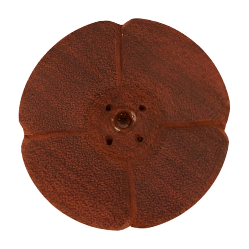 Round wooden carved incense holder- dark wood 