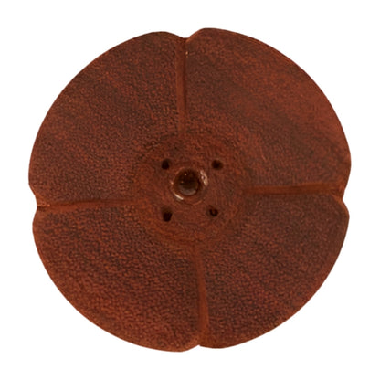 Round wooden carved incense holder- dark wood 