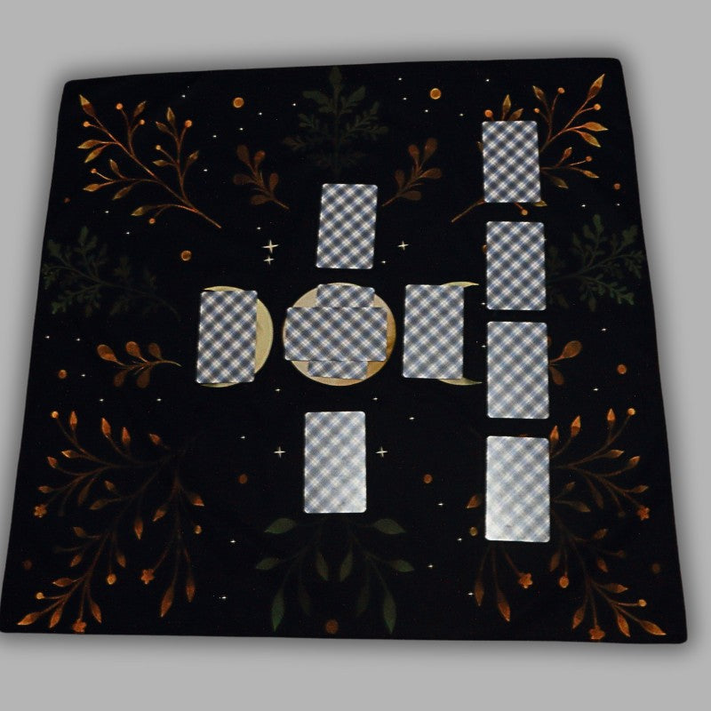 celtic cross spread laid out on a tarot cloth