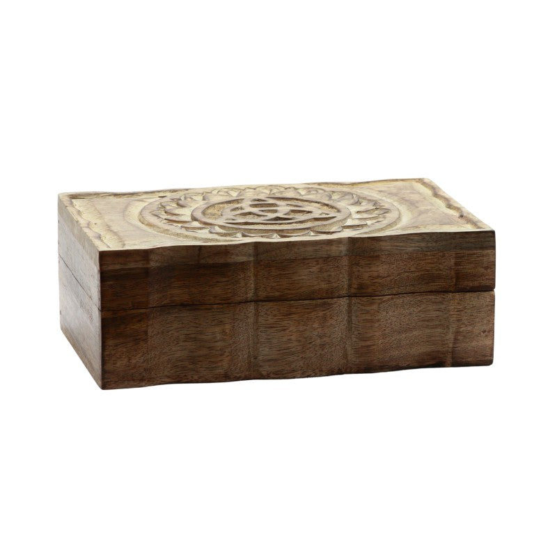 Carved Triquetra Wooden Tarot Box