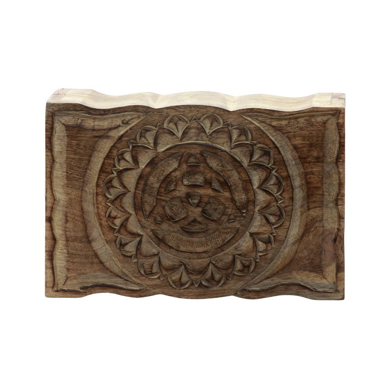 Carved Triquetra Wooden Tarot Box