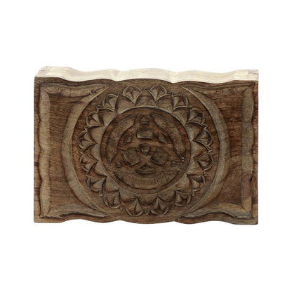 Carved Triquetra Wooden Tarot Box