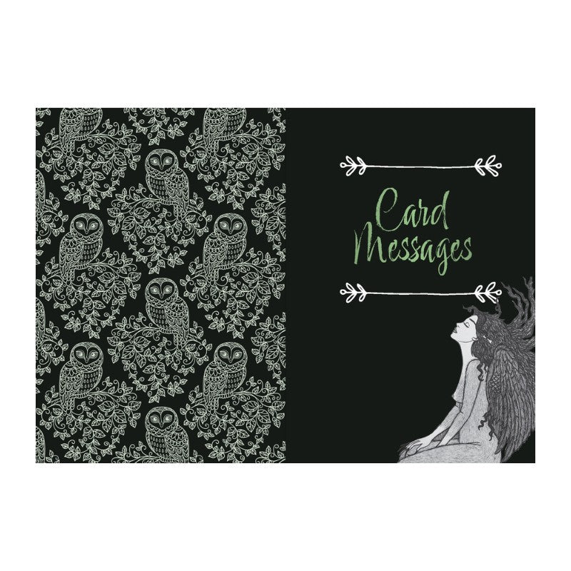 oracle card with owl pattern and 'Card Messages' text on a black background