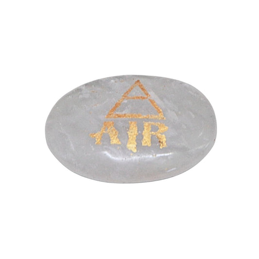 Crystal stone with 'AIR' engraved on a white background