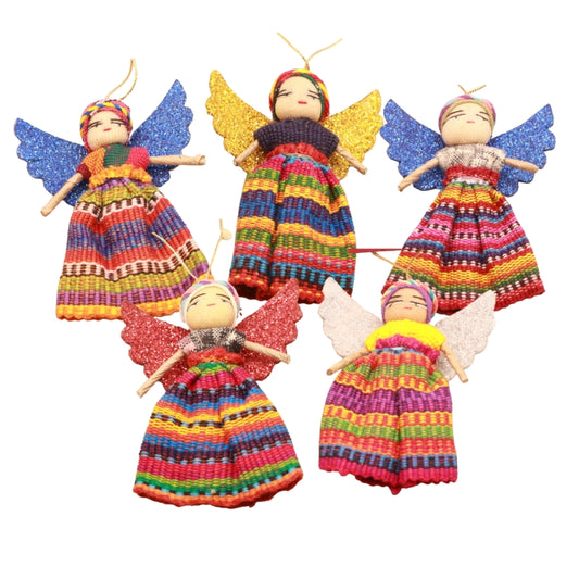 Handmade Guatemalan Worry Doll- Guardian Angel/ Christmas Angel