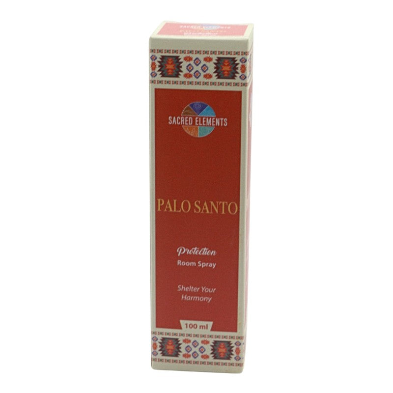 Sacred Elements brand Palo Santo smudge spray packaging box