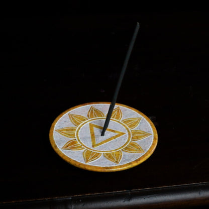 8cm Round  Soapstone Chakra Incense Holder