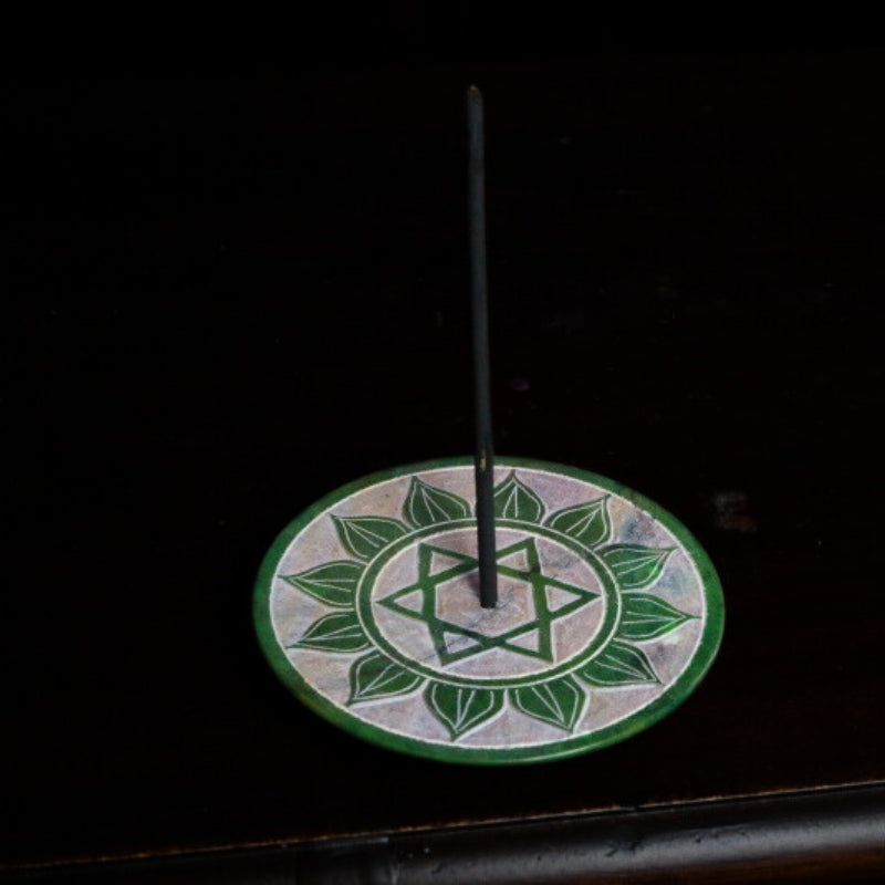 8cm Round  Soapstone Chakra Incense Holder