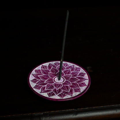 8cm Round  Soapstone Chakra Incense Holder